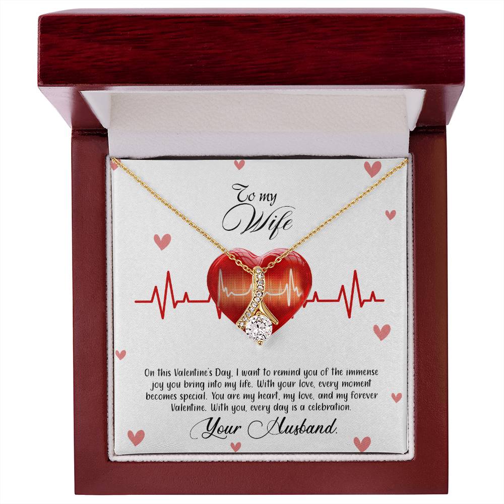 valentine-33a Alluring Beauty Necklace, Gift to my Wife with Beautiful Message Card