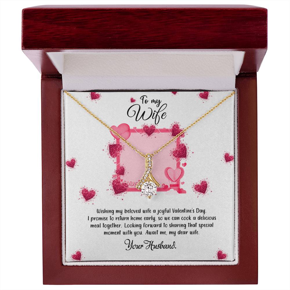 valentine-32b Alluring Beauty Necklace, Gift to my Soulmate with Message Card