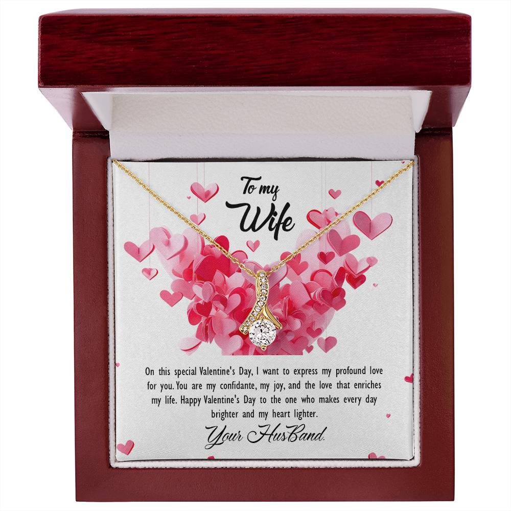 valentine-26a Alluring Beauty Necklace, Gift to my Wife with Beautiful Message Card