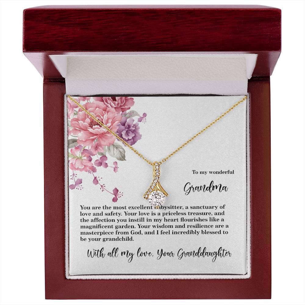 4027d Alluring Beauty Necklace, Gift to my Grandma with Beautiful Message Card