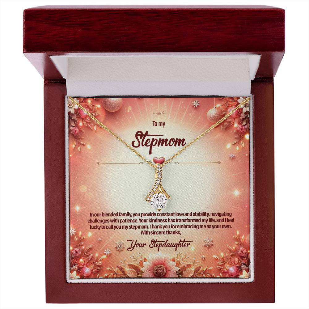 4051b Alluring Beauty Necklace, Gift to my Stepmom with Beautiful Message Card