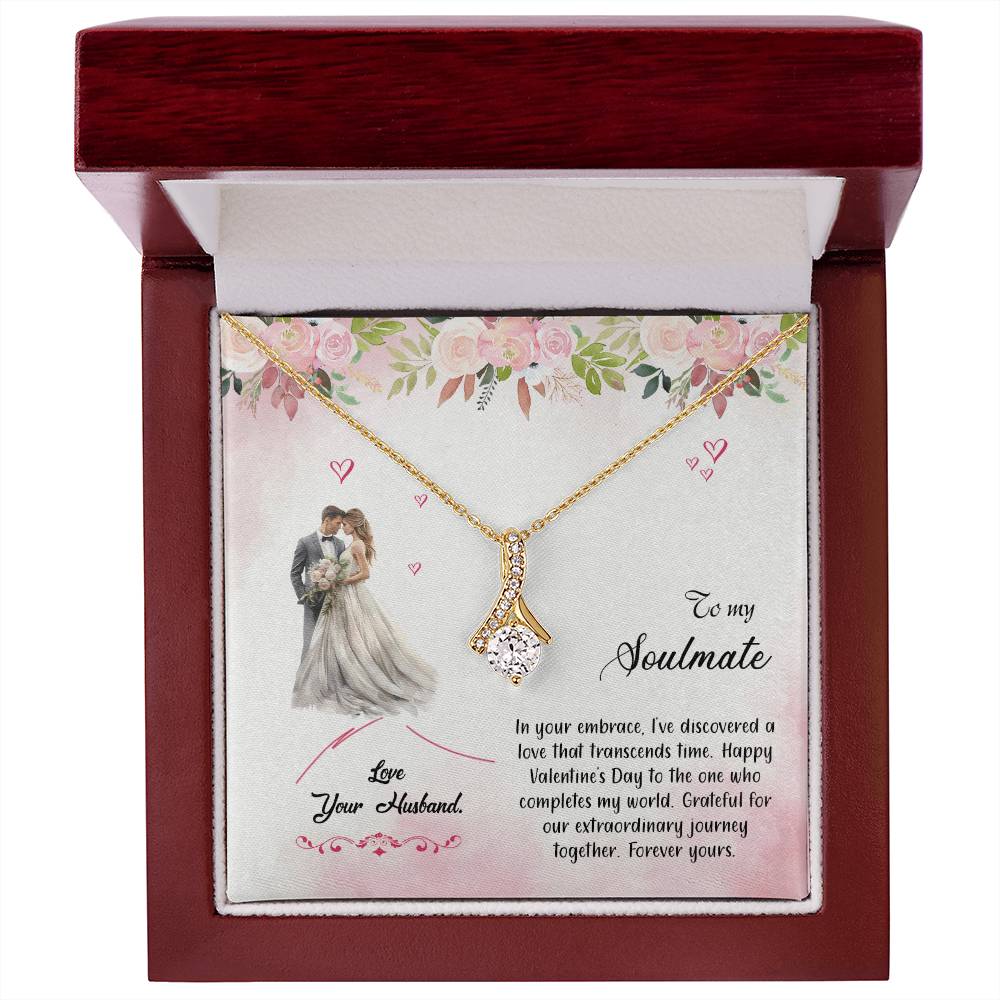 valentine-6b Alluring Beauty Necklace, Gift to my Soulmate with Message Card