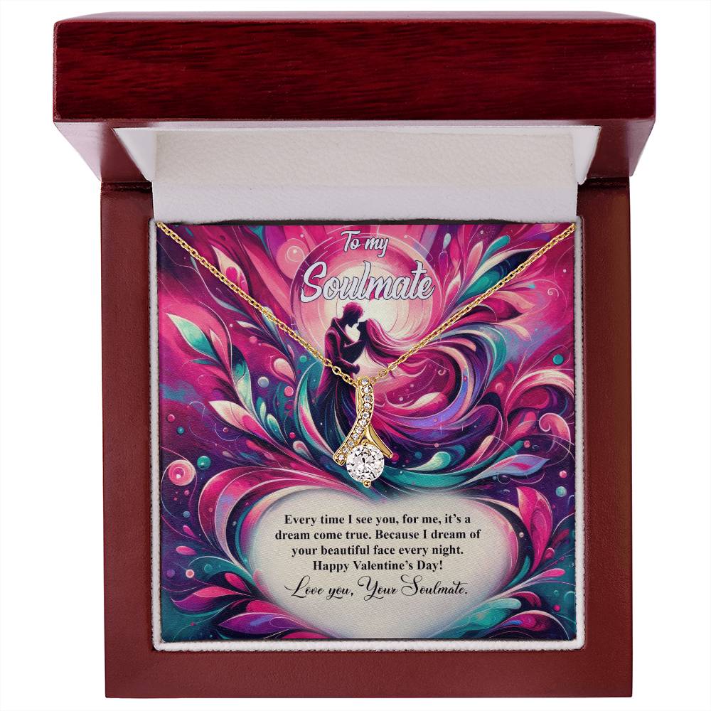 Valentine-st21b Alluring Beauty Necklace, Gift to my Soulmate with Message Card