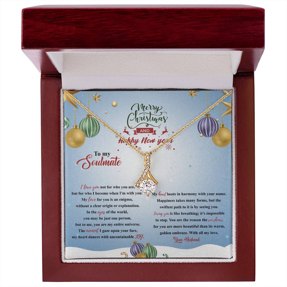 94315a Alluring Beauty Necklace, Gift to my Soulmate with Message Card