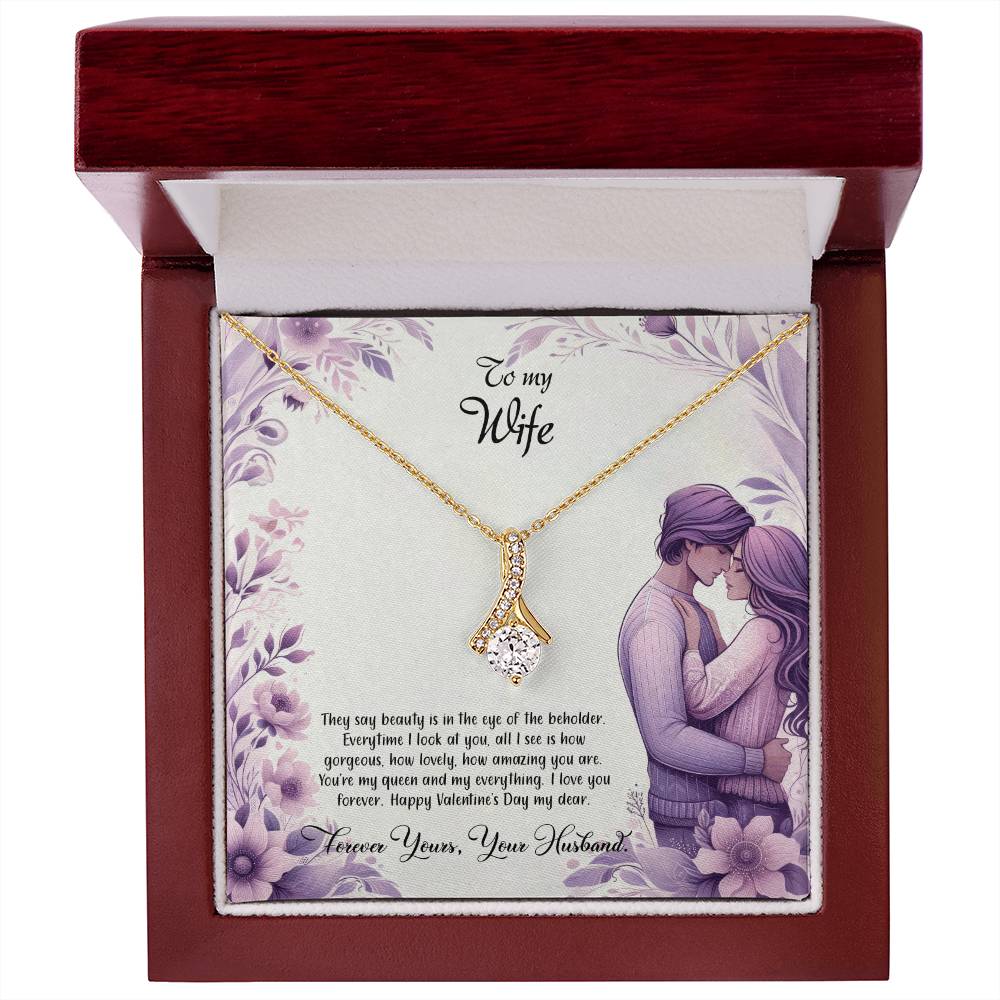 Valentine-st25a Alluring Beauty Necklace, Gift to my Wife with Beautiful Message Card