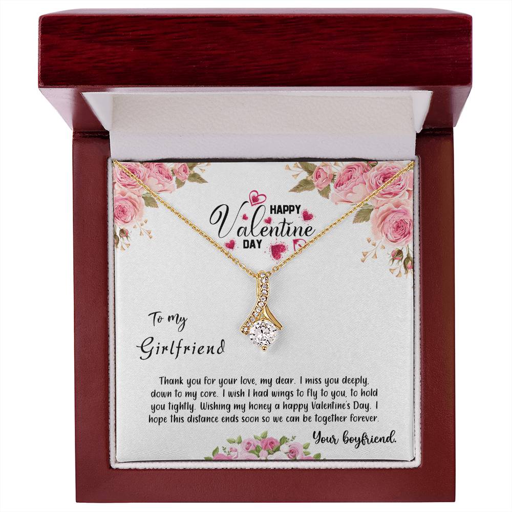 valentine-31c Alluring Beauty Necklace, Gift to my Girlfriend with Beautiful Message Card