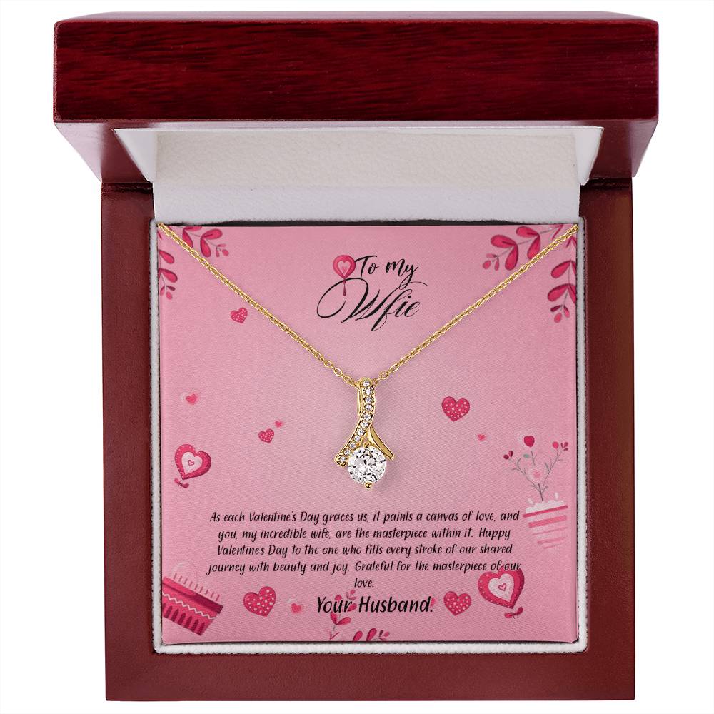 valentine-16a Alluring Beauty Necklace, Gift to my Wife with Beautiful Message Card