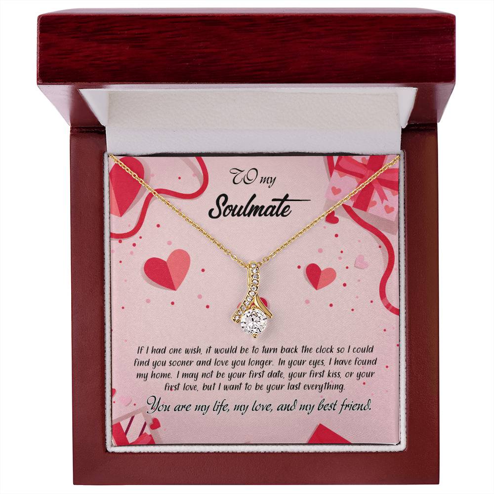 valentine-15b Alluring Beauty Necklace, Gift to my Soulmate with Message Card