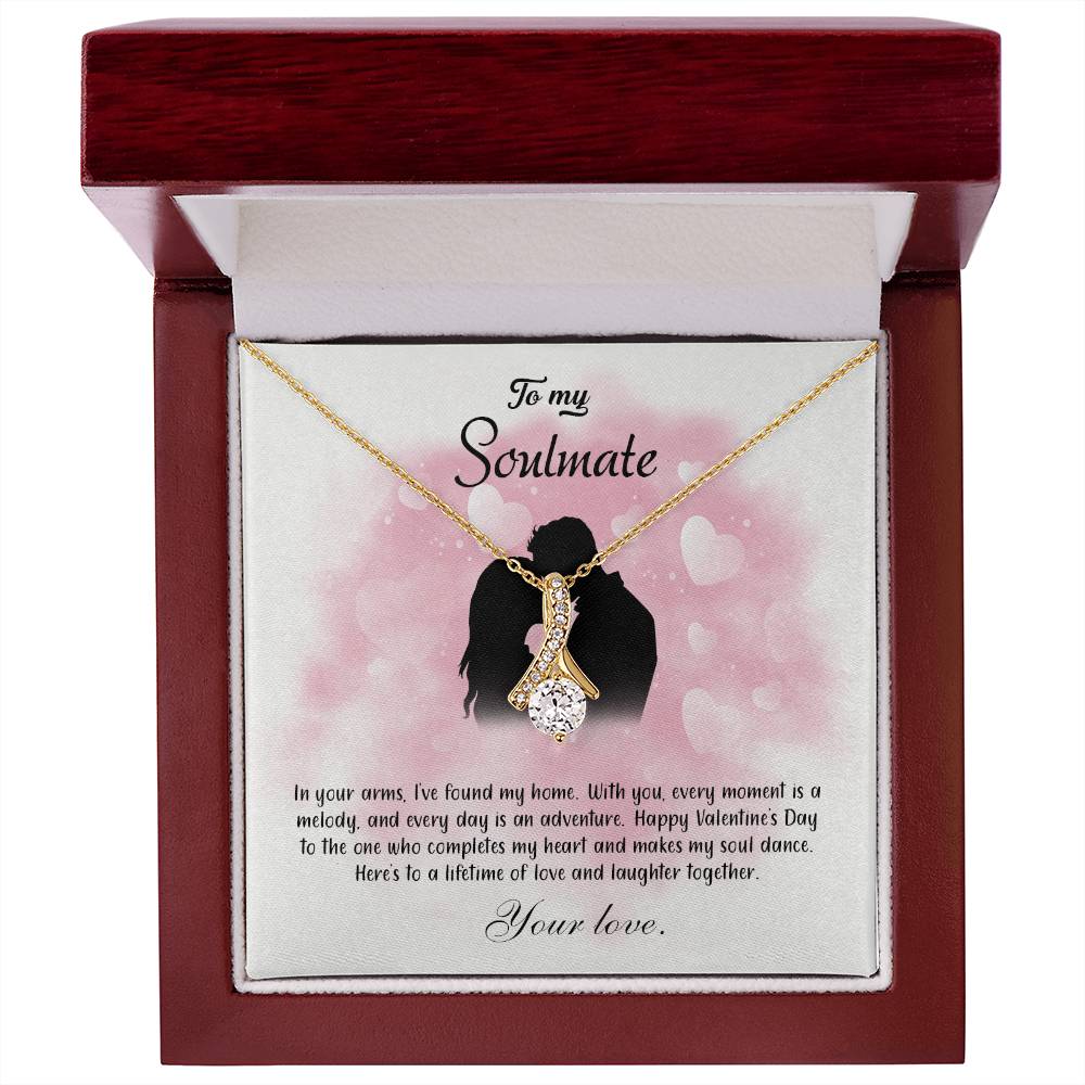 valentine-5b Alluring Beauty Necklace, Gift to my Soulmate with Message Card