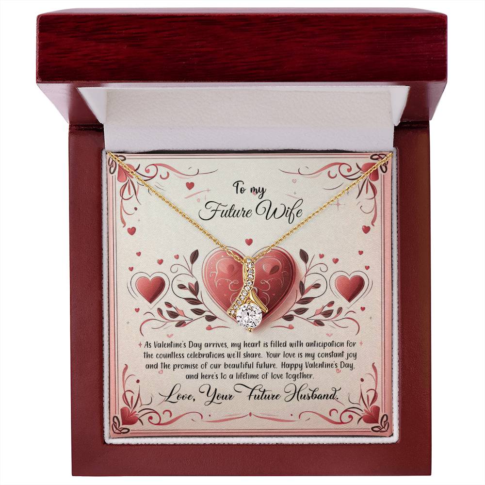 Valentine-st12d Alluring Beauty Necklace, Gift to my Future Wife with Beautiful Message Card