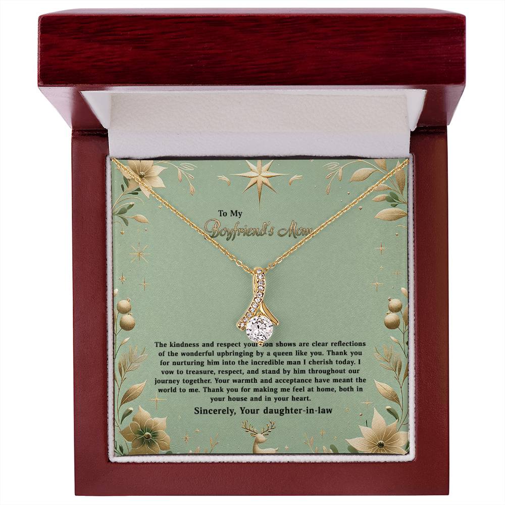 4047a Alluring Beauty Necklace, Gift to my Boyfriend's Mom with Beautiful Message Card