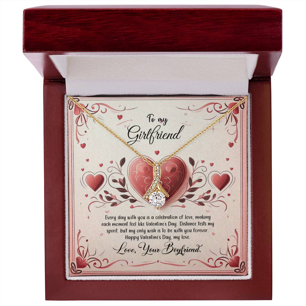 Valentine-st12c Alluring Beauty Necklace, Gift to my Girlfriend with Beautiful Message Card