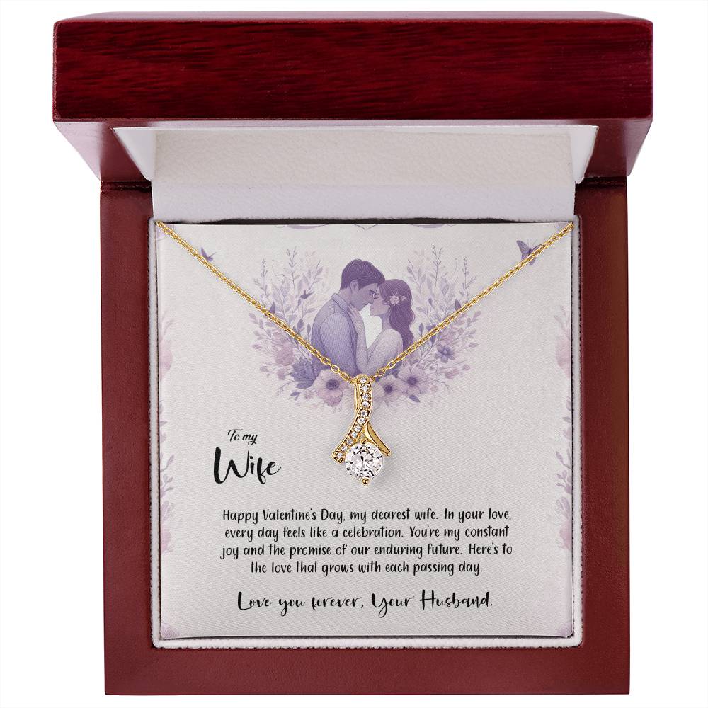 Valentine-st14a Alluring Beauty Necklace, Gift to my Wife with Beautiful Message Card