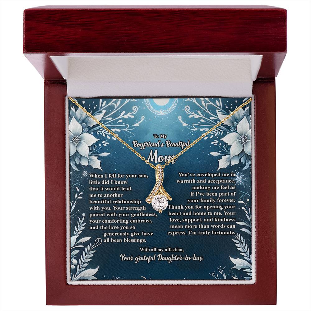 4046c Alluring Beauty Necklace, Gift to my Boyfriend's Mom with Beautiful Message Card