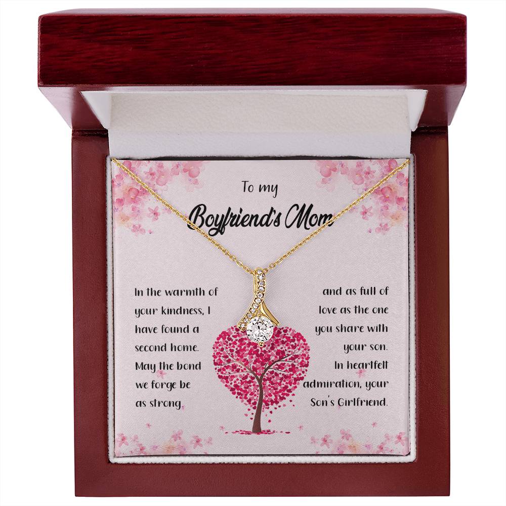 4042c Alluring Beauty Necklace, Gift to my Boyfriend's Mom with Beautiful Message Card