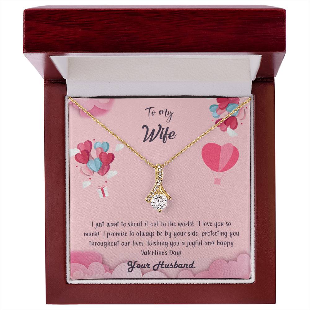 valentine-28a Alluring Beauty Necklace, Gift to my Wife with Beautiful Message Card