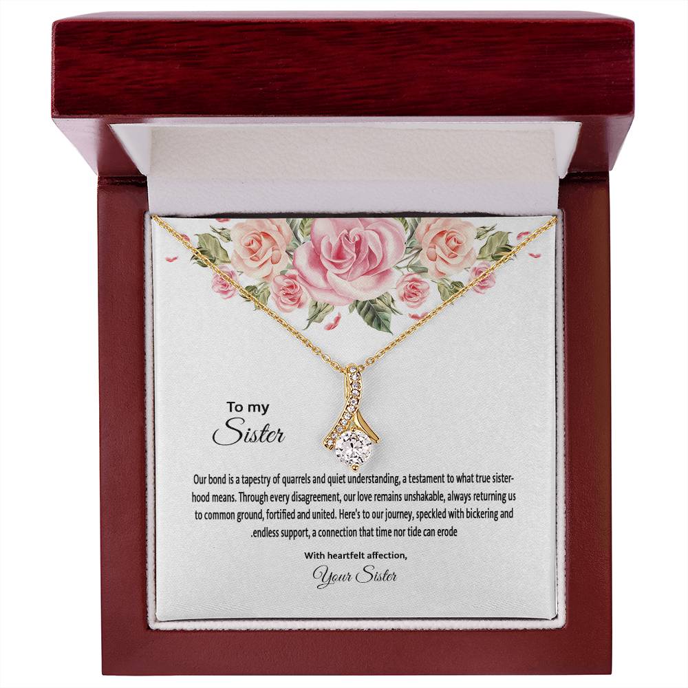 4031c Alluring Beauty Necklace, Gift to my Sister with Beautiful Message Card