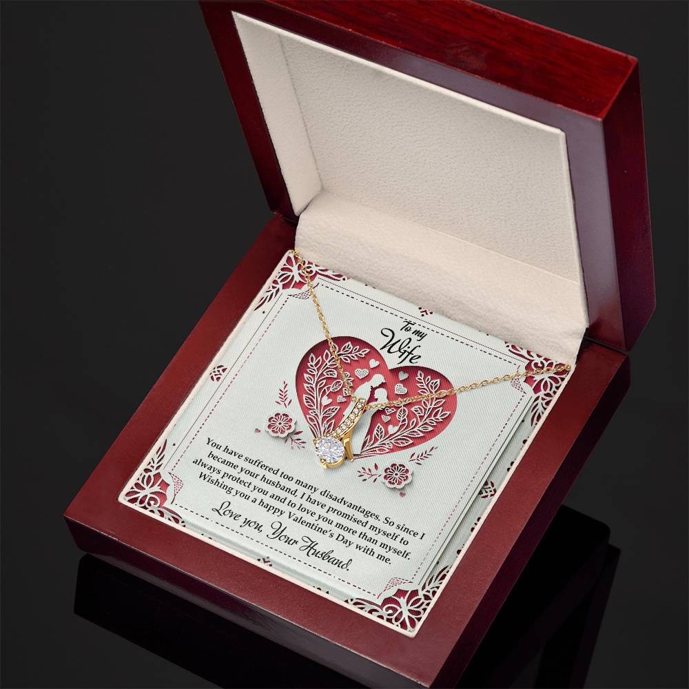 Valentine-st16a Alluring Beauty Necklace, Gift to my Wife with Beautiful Message Card