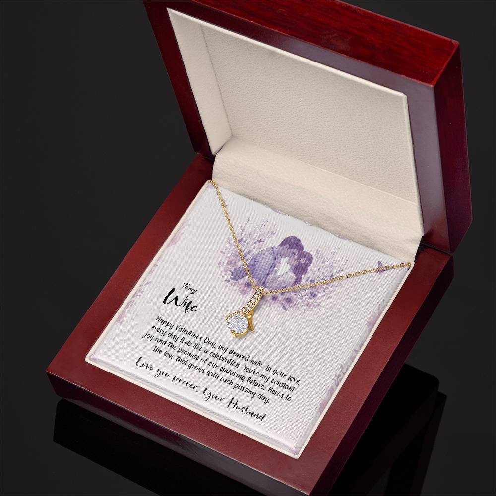 Valentine-st14a Alluring Beauty Necklace, Gift to my Wife with Beautiful Message Card