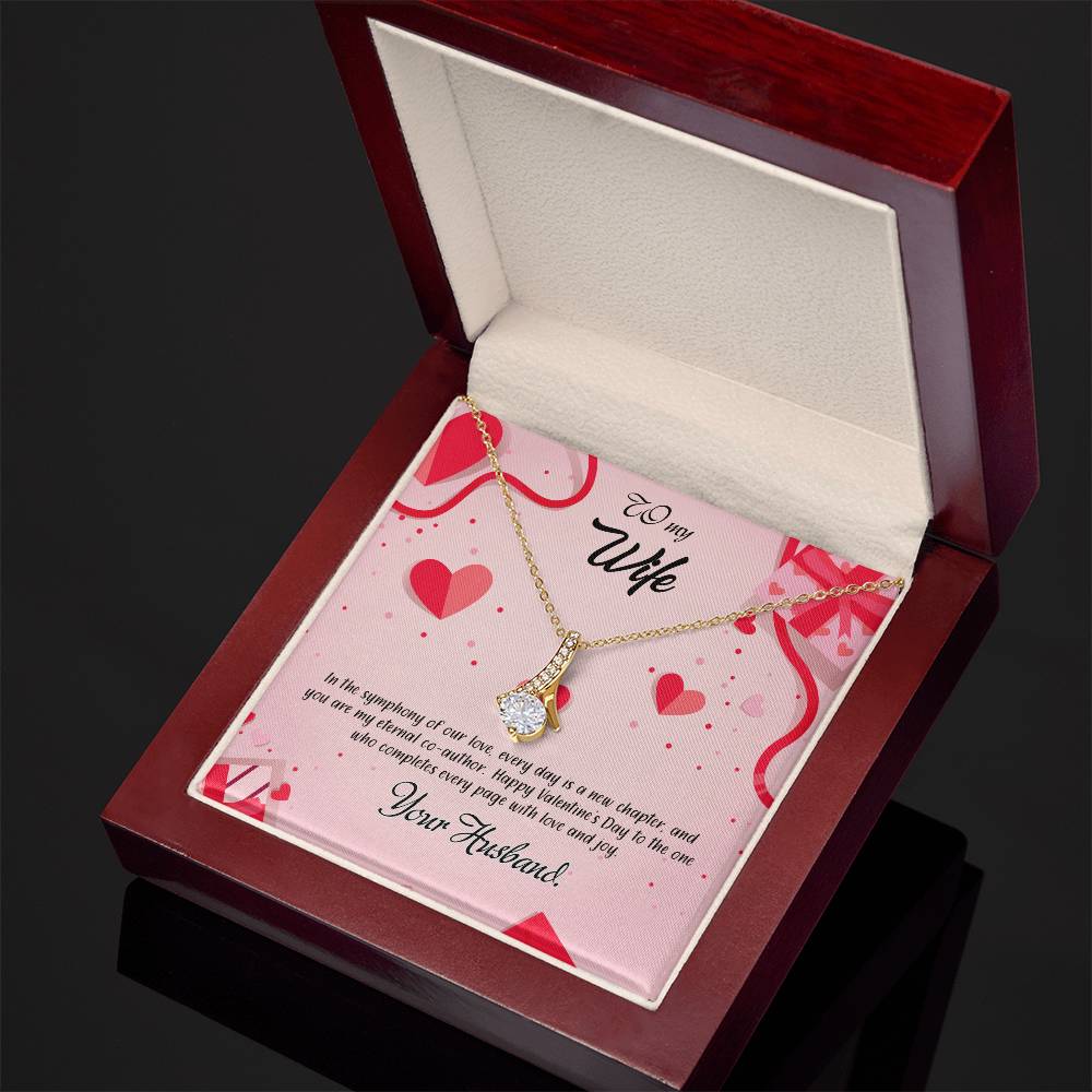 valentine-15a Alluring Beauty Necklace, Gift to my Wife with Beautiful Message Card