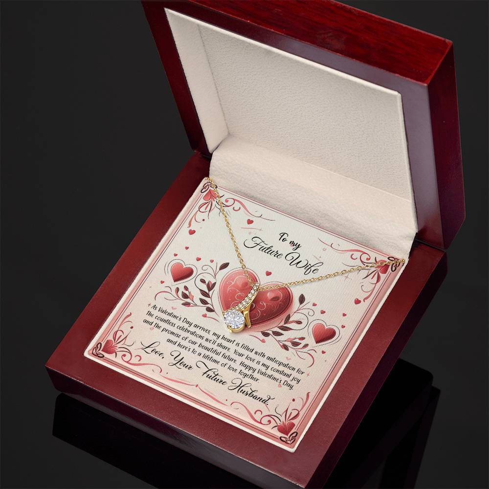 Valentine-st12d Alluring Beauty Necklace, Gift to my Future Wife with Beautiful Message Card