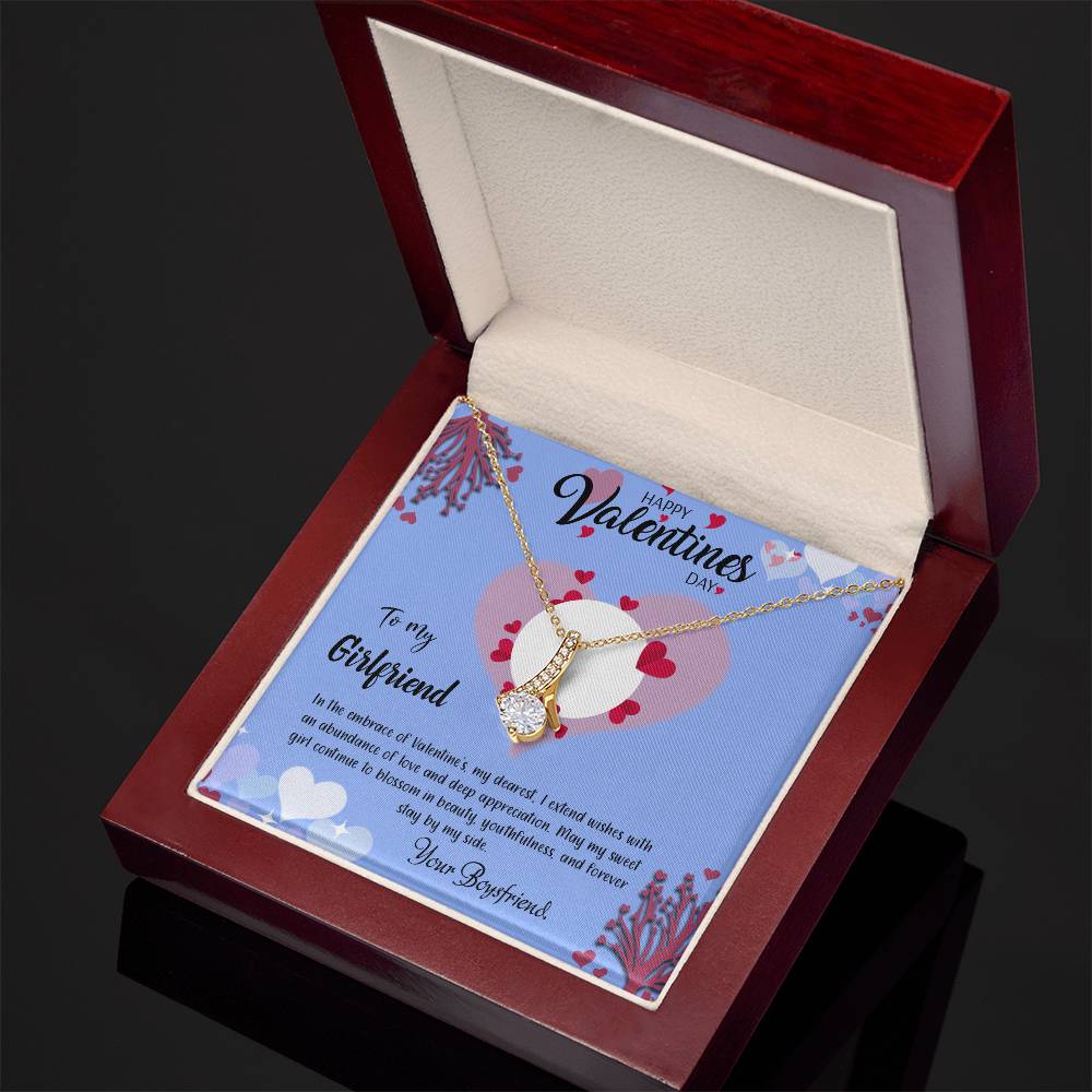 valentine-30c Alluring Beauty Necklace, Gift to my Girlfriend with Beautiful Message Card