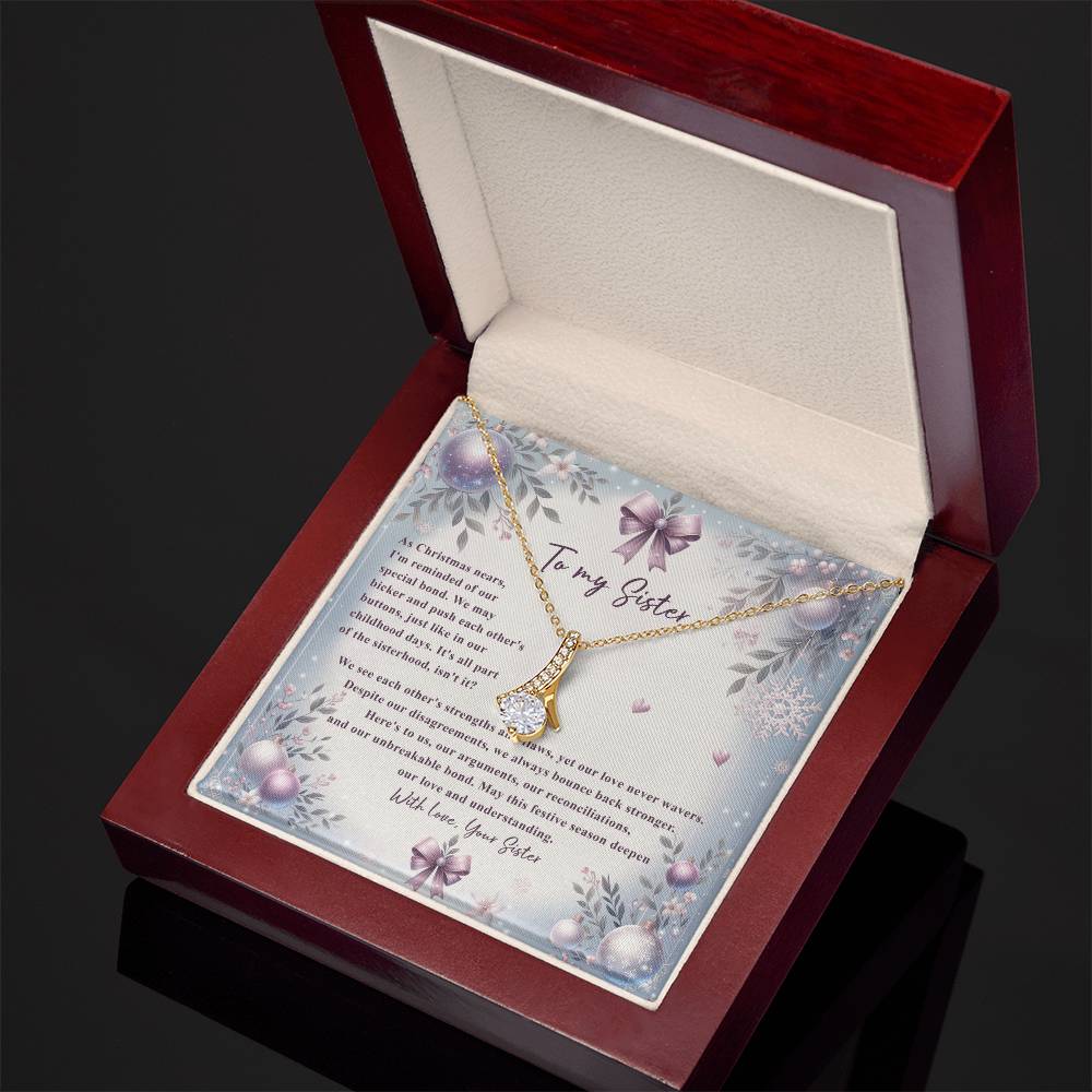 95784c Alluring Beauty Necklace, Gift to my Sister with Beautiful Message Card