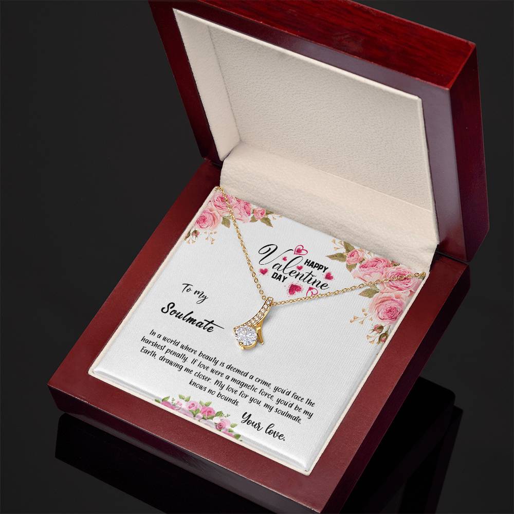 valentine-31b Alluring Beauty Necklace, Gift to my Soulmate with Message Card