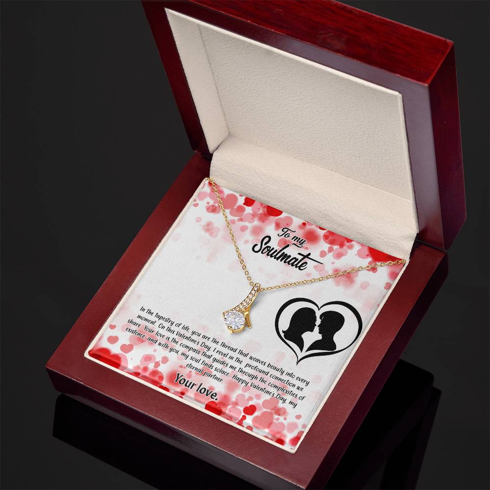 valentine-36b Alluring Beauty Necklace, Gift to my Soulmate with Message Card