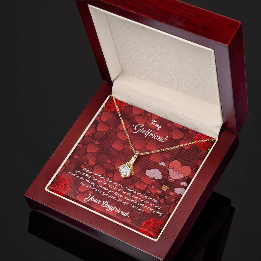 valentine-27c Alluring Beauty Necklace, Gift to my Girlfriend with Beautiful Message Card