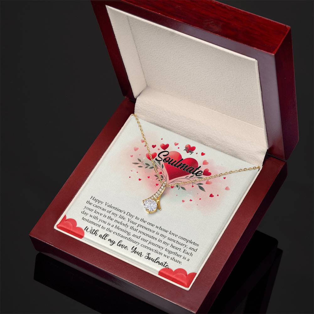 Valentine-st11b Alluring Beauty Necklace, Gift to my Soulmate with Message Card