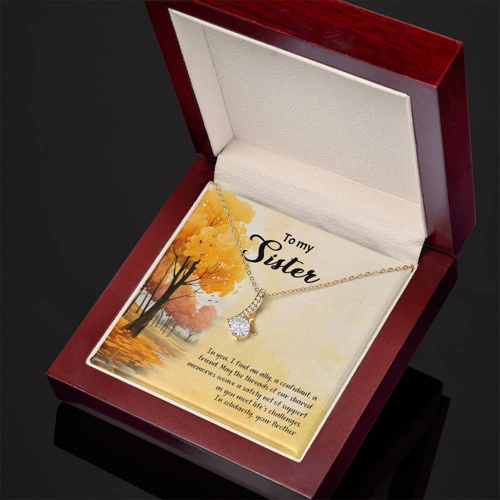 4041b Alluring Beauty Necklace, Gift to my Sister with Beautiful Message Card