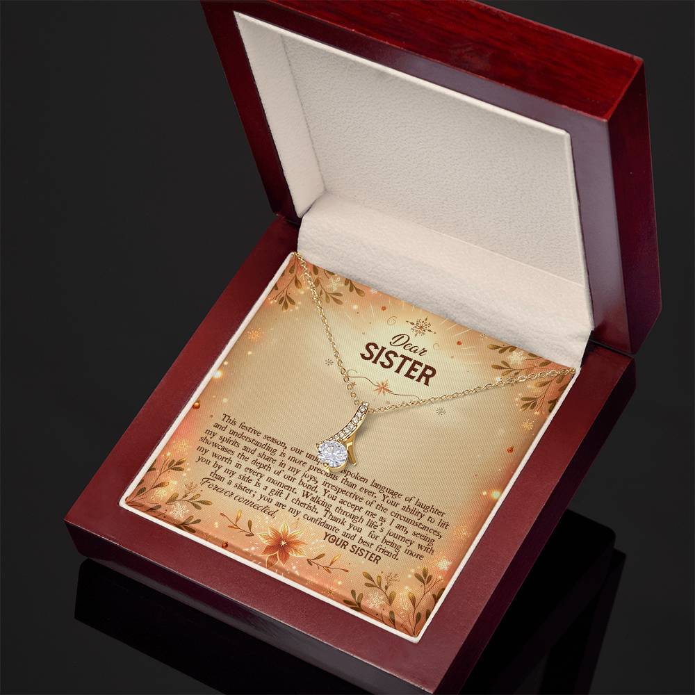 4043b Alluring Beauty Necklace, Gift to my Sister with Beautiful Message Card