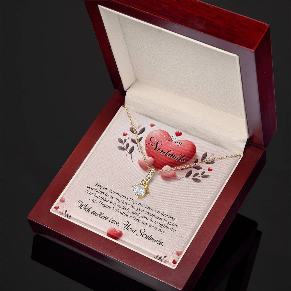 Valentine-st13b Alluring Beauty Necklace, Gift to my Soulmate with Message Card