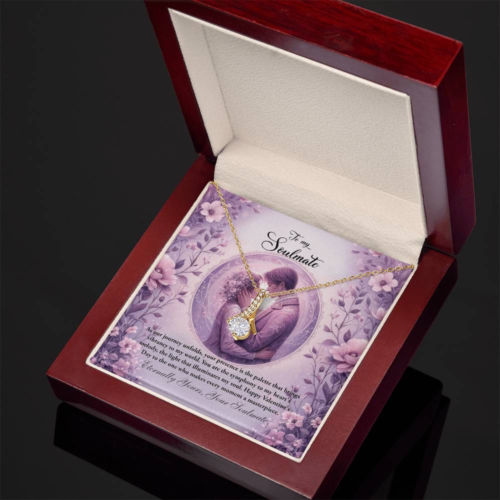 Valentine-st26b Alluring Beauty Necklace, Gift to my Soulmate with Message Card