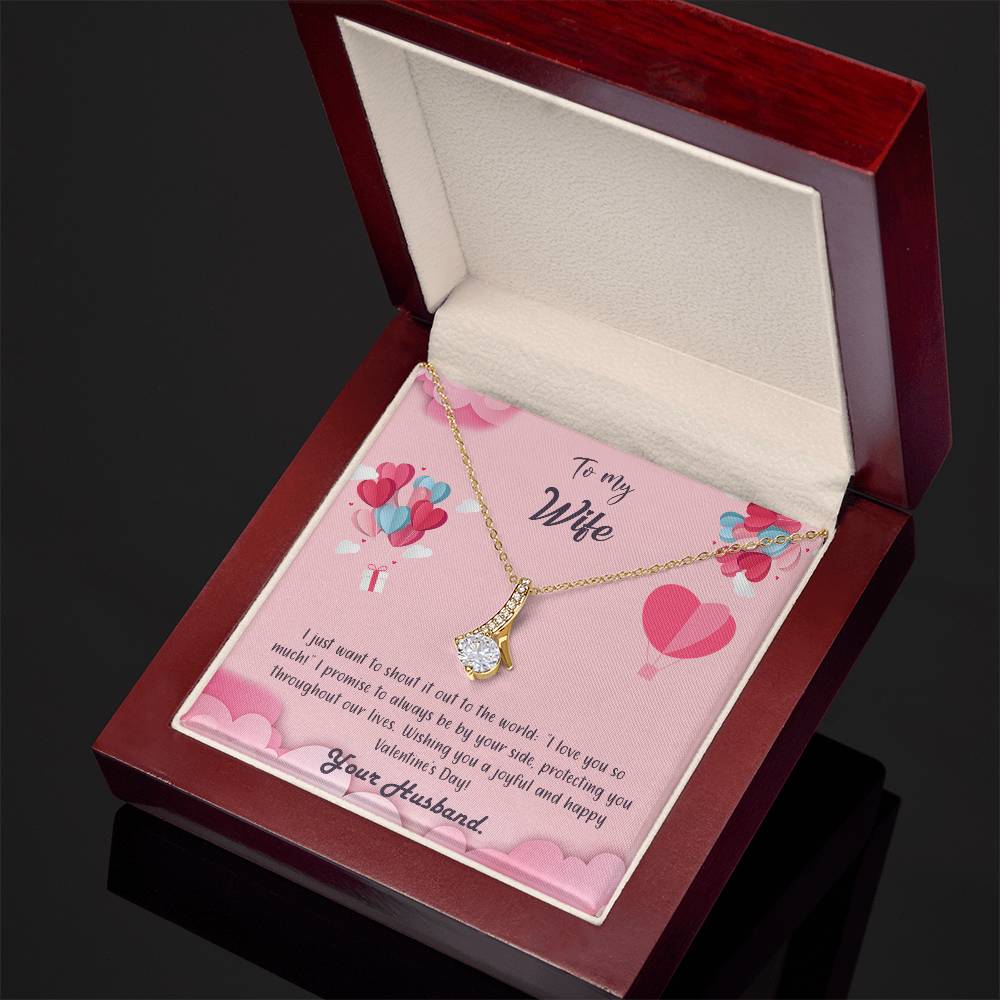 valentine-28a Alluring Beauty Necklace, Gift to my Wife with Beautiful Message Card