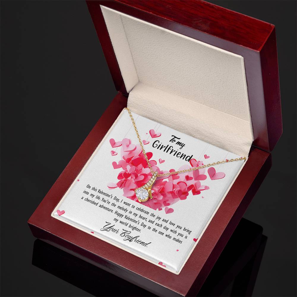 valentine-26c Alluring Beauty Necklace, Gift to my Girlfriend with Beautiful Message Card