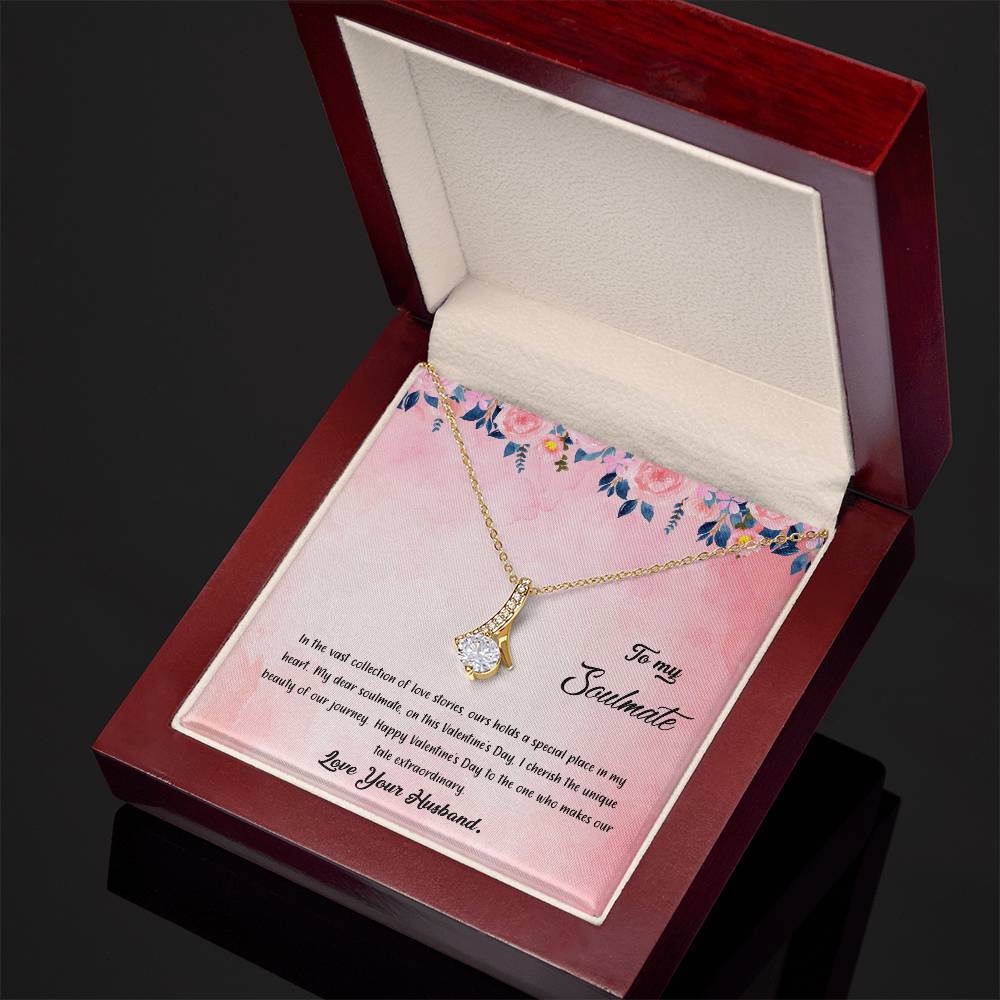 valentine-38b Alluring Beauty Necklace, Gift to my Soulmate with Message Card