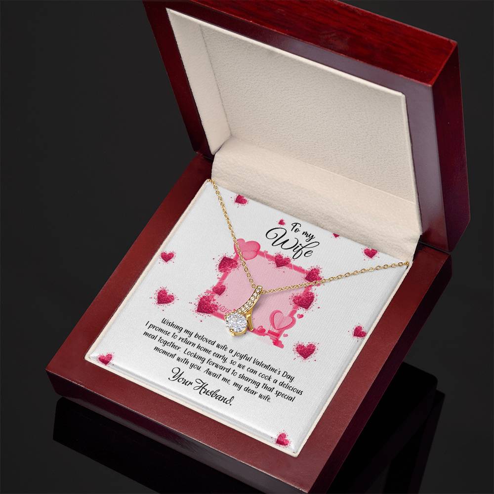 valentine-32b Alluring Beauty Necklace, Gift to my Soulmate with Message Card