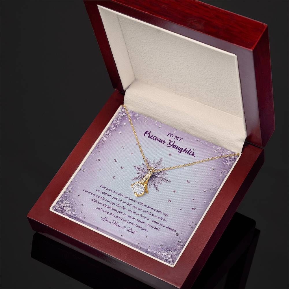 95314-c Alluring Beauty Necklace, Gift to My Daughter with Beautiful Message Card