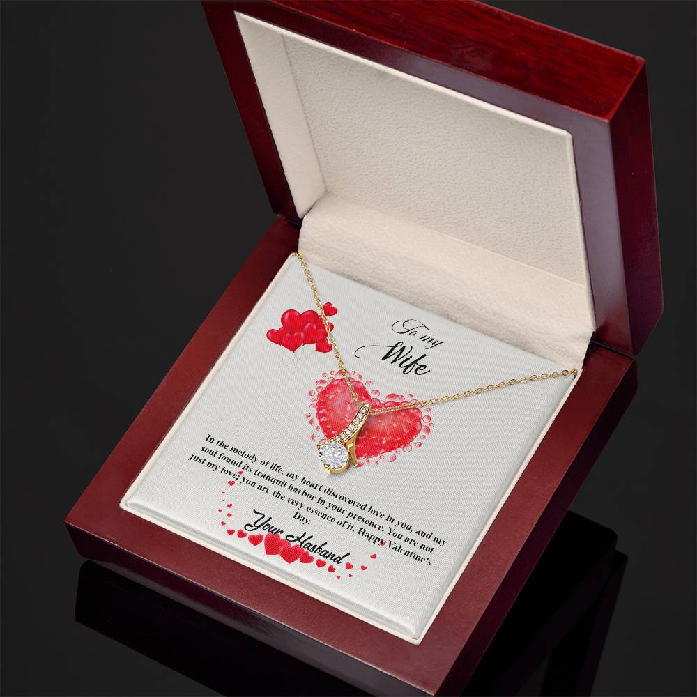 valentine-20a Alluring Beauty Necklace, Gift to my Wife with Beautiful Message Card