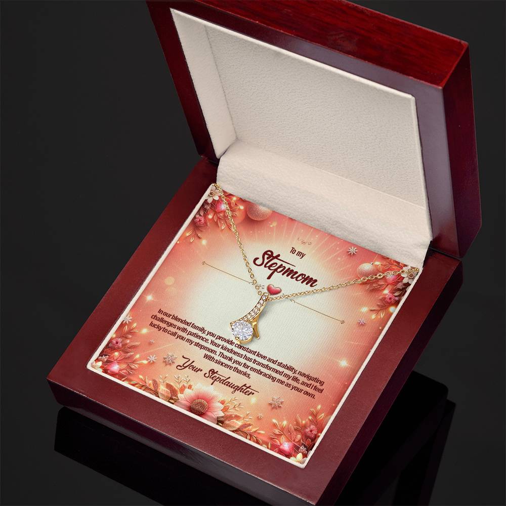 4051b Alluring Beauty Necklace, Gift to my Stepmom with Beautiful Message Card