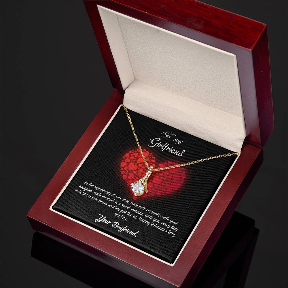 valentine-23c Alluring Beauty Necklace, Gift to my Girlfriend with Beautiful Message Card