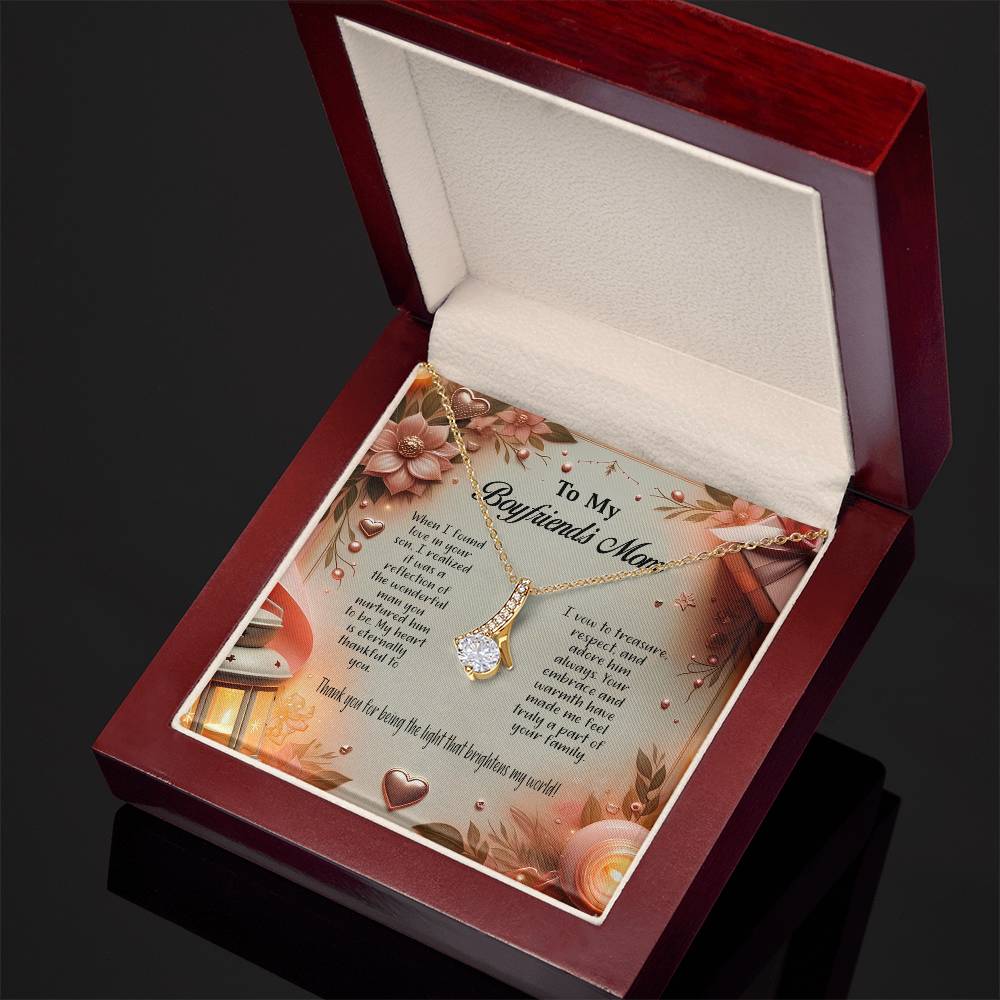 4044a Alluring Beauty Necklace, Gift to my Boyfriend's Mom with Beautiful Message Card