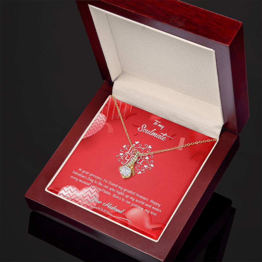 valentine-4b Alluring Beauty Necklace, Gift to my Soulmate with Message Card