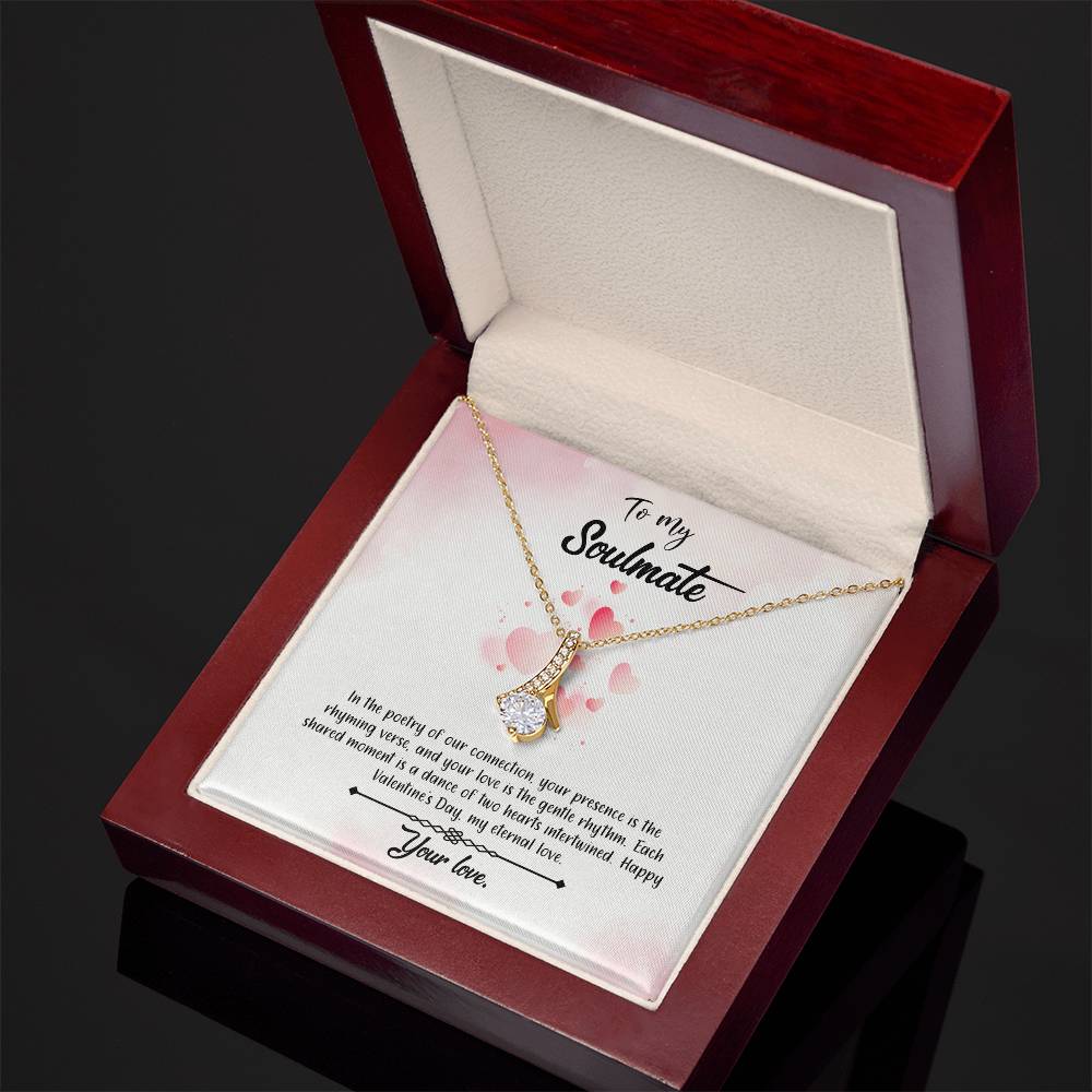 valentine-12b Alluring Beauty Necklace, Gift to my Soulmate with Message Card