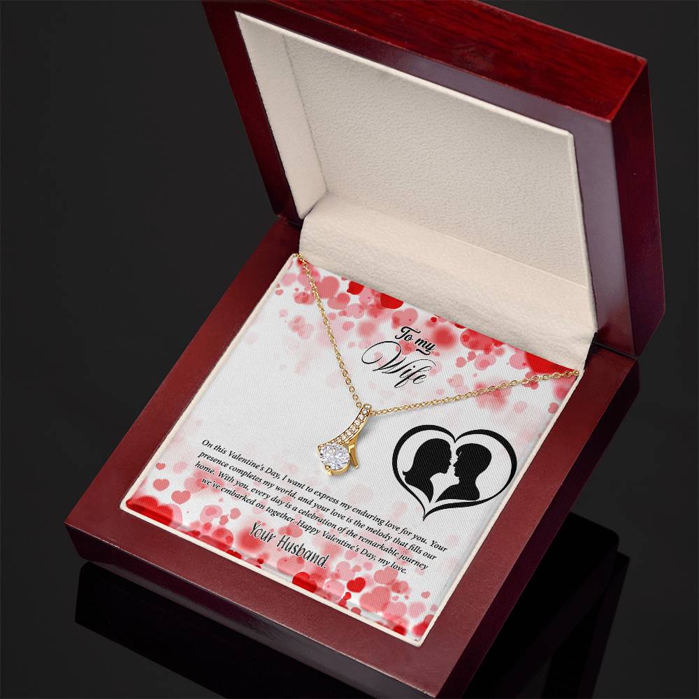 valentine-36a Alluring Beauty Necklace, Gift to my Wife with Beautiful Message Card