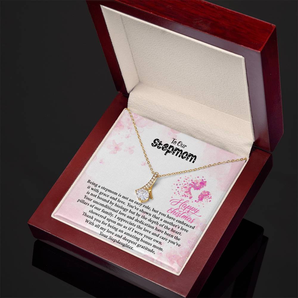 4020 a Alluring Beauty Necklace, Gift to my Stepmom with Beautiful Message Card