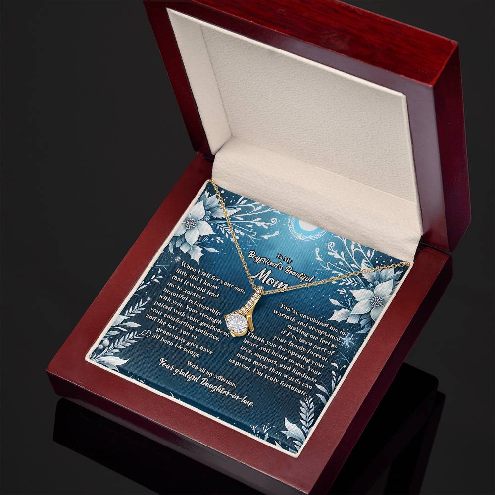 4046c Alluring Beauty Necklace, Gift to my Boyfriend's Mom with Beautiful Message Card