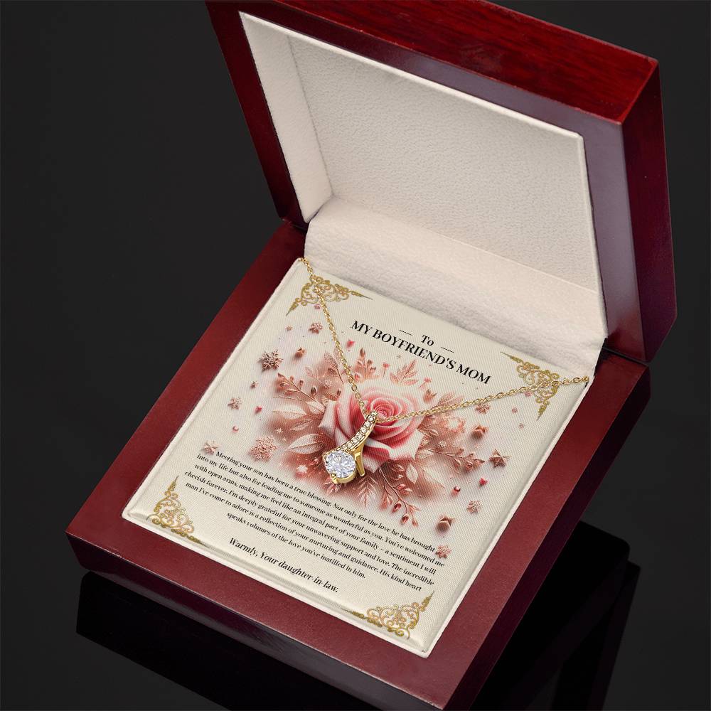 95341a Alluring Beauty Necklace, Gift to my Boyfriend's Mom with Beautiful Message Card